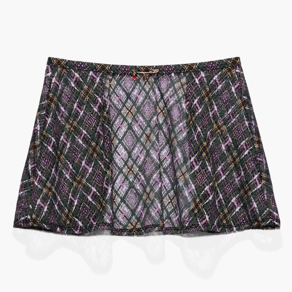 Savage X Fenty Other - Savage X Fenty A Little Tart Open-Back Skirt in That's Hella Plaid, Size…